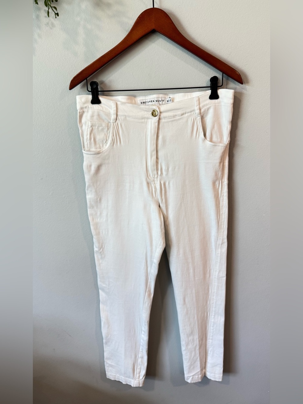 Gretchen Scott Designs Slim White Stretch Skinny Jeans Sz Xl